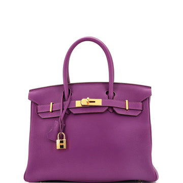Hermes Birkin Handbag Purple Togo with Gold Hardware 30