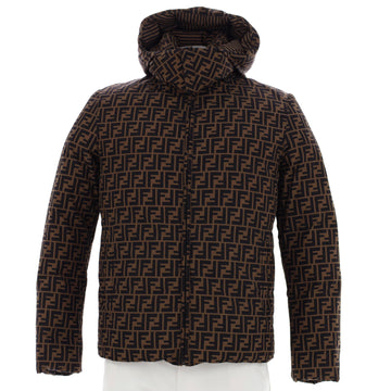 Fendi Men's Reversible Puffer Jacket Zucca and Pequin Polyester with Down