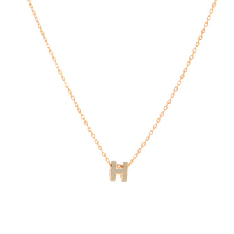 Hermes Pop H Pendant Chain Necklace Metal and Enamel Mini