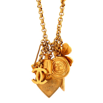 Chanel Vintage CC Charms Long Necklace Metal