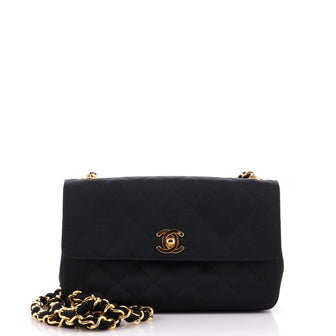 Chanel Vintage CC Chain Flap Bag Quilted Satin Mini