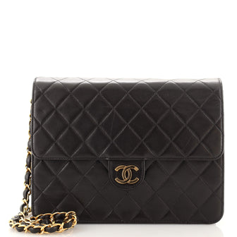 Chanel Vintage Clutch with Chain Quilted Leather Small