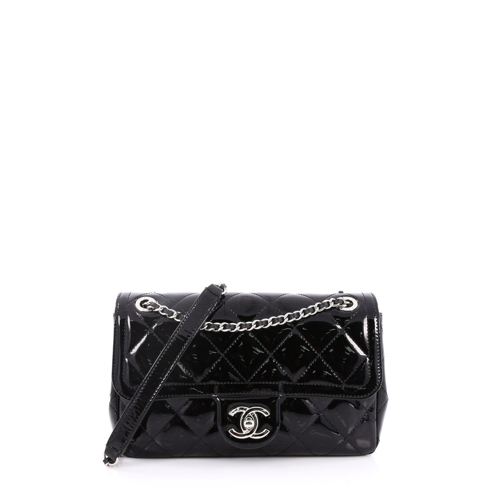 Buy Chanel Coco Shine Flap Bag Quilted Patent Small Black 2025701