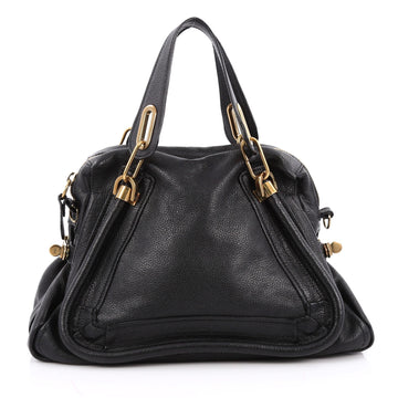 Chloe Paraty Top Handle Bag Leather Medium Black 2025902