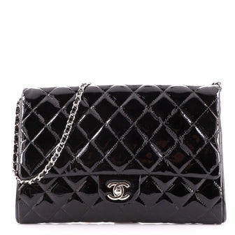 Chanel Clutch with Chain Quilted Patent