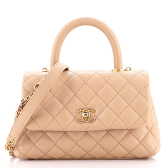 Chanel Coco Top Handle Bag Quilted Caviar Mini