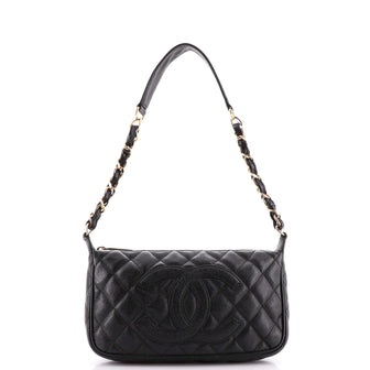 Chanel Timeless CC Chain Shoulder Bag Quilted Caviar Small