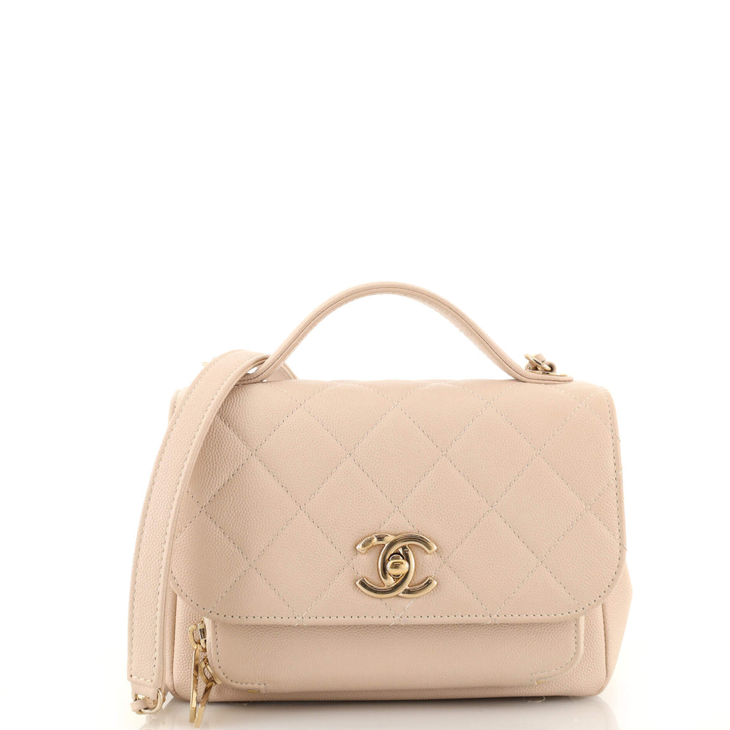 Chanel Business Affinity Flap Bag Quilted Caviar Small Neutral 2026811