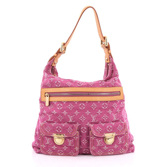 Louis Vuitton Baggy Handbag Denim GM Pink