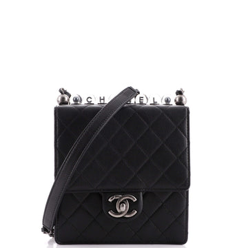 Chanel Chic Pearls Flap Bag Quilted Goatskin with Acrylic Beads Mini