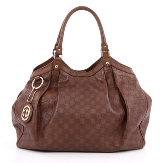 Gucci Sukey Tote Guccissima Leather Large Brown 2028201
