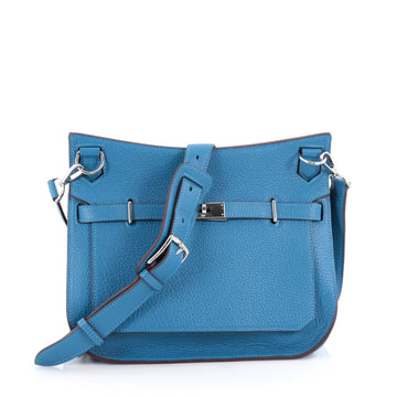 Hermes Jypsiere Handbag Clemence 28 Blue 2028301