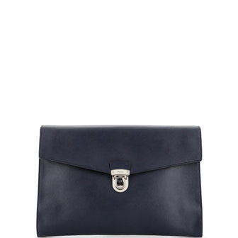 Prada Push Lock Portfolio Saffiano Leather Large