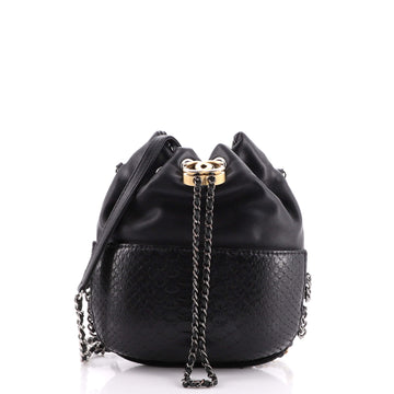 Chanel Gabrielle Drawstring Bag Calfskin and Python Small