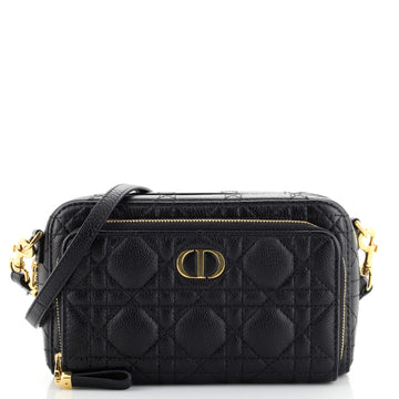 Christian Dior Caro Double Pouch Crossbody Bag Cannage Quilt Calfskin