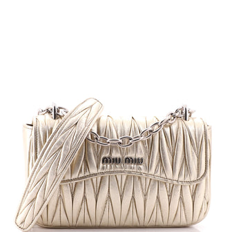 Miu Miu Flap Shoulder Bag Matelasse Leather Small