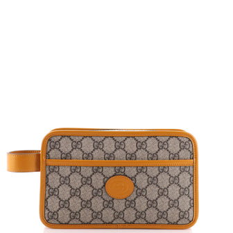 Gucci Interlocking G Patch Toiletry Case GG Coated Canvas