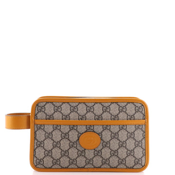 Gucci Interlocking G Patch Toiletry Case GG Coated Canvas