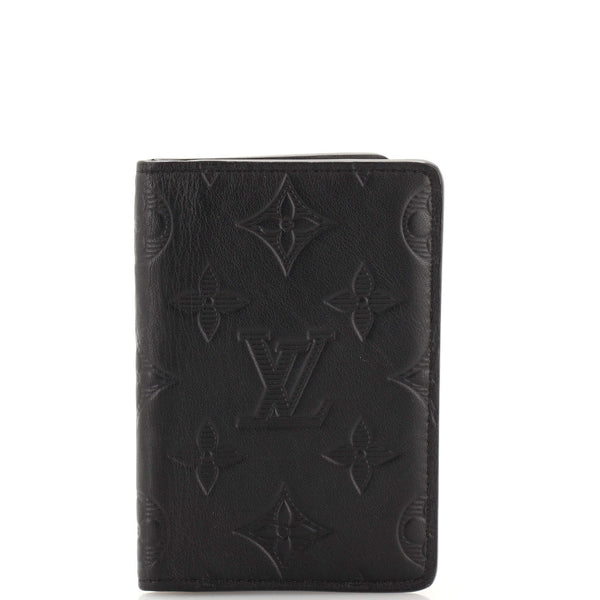 Louis Vuitton Pocket Organizer Monogram Shadow Leather Black 2029221