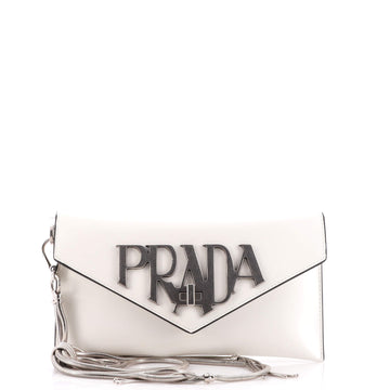 Prada Envelope Logo Clutch Spazzolato Leather