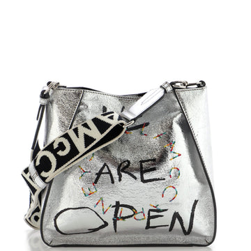 Stella McCartney Stonewall Shoulder Bag Embroidered Printed Faux Leather