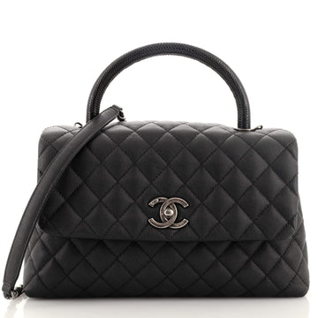Chanel Coco Top Handle Bag Quilted Caviar Small