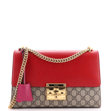 Gucci Padlock Shoulder Bag GG Coated Canvas and Leather Medium