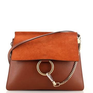 Chloe Faye Shoulder Bag Leather and Suede Medium