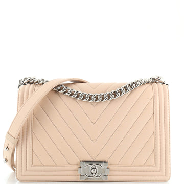 Chanel Boy Flap Bag Chevron Lambskin New Medium