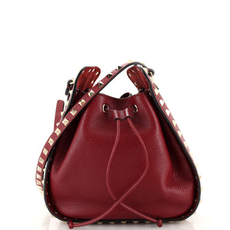 Valentino Garavani Rockstud Drawstring Bucket Bag Leather Small