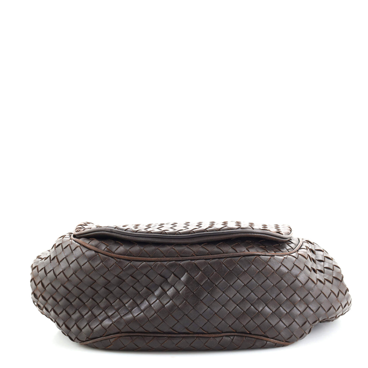 Bottega Flap Messenger Bag Intrecciato Nappa Small Brown 2030331