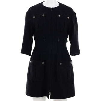 Chanel Women's Four Pocket Long Jacket Tweed