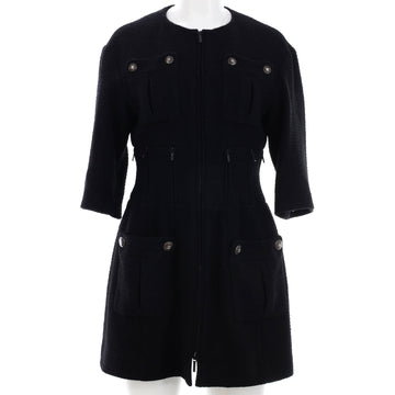 Chanel Women's Four Pocket Long Jacket Tweed