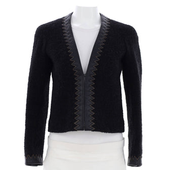 Chanel Women's Paris-Salzburg Zip Jacket Wool and Mohair Blend with Leather