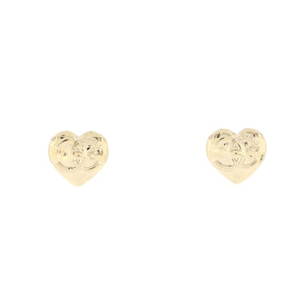 Chanel CC Turnlock Heart Stud Earrings Metal