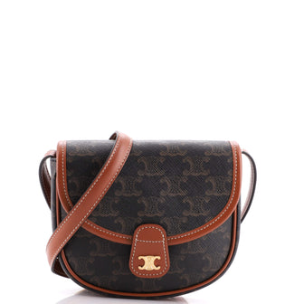Celine Besace Flap Bag Triomphe Coated Canvas Mini