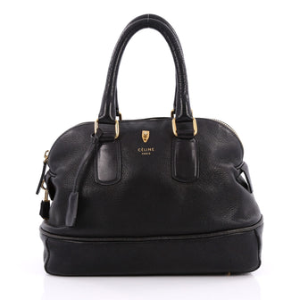 Celine Bowling Bag Leather Medium Black 2030701