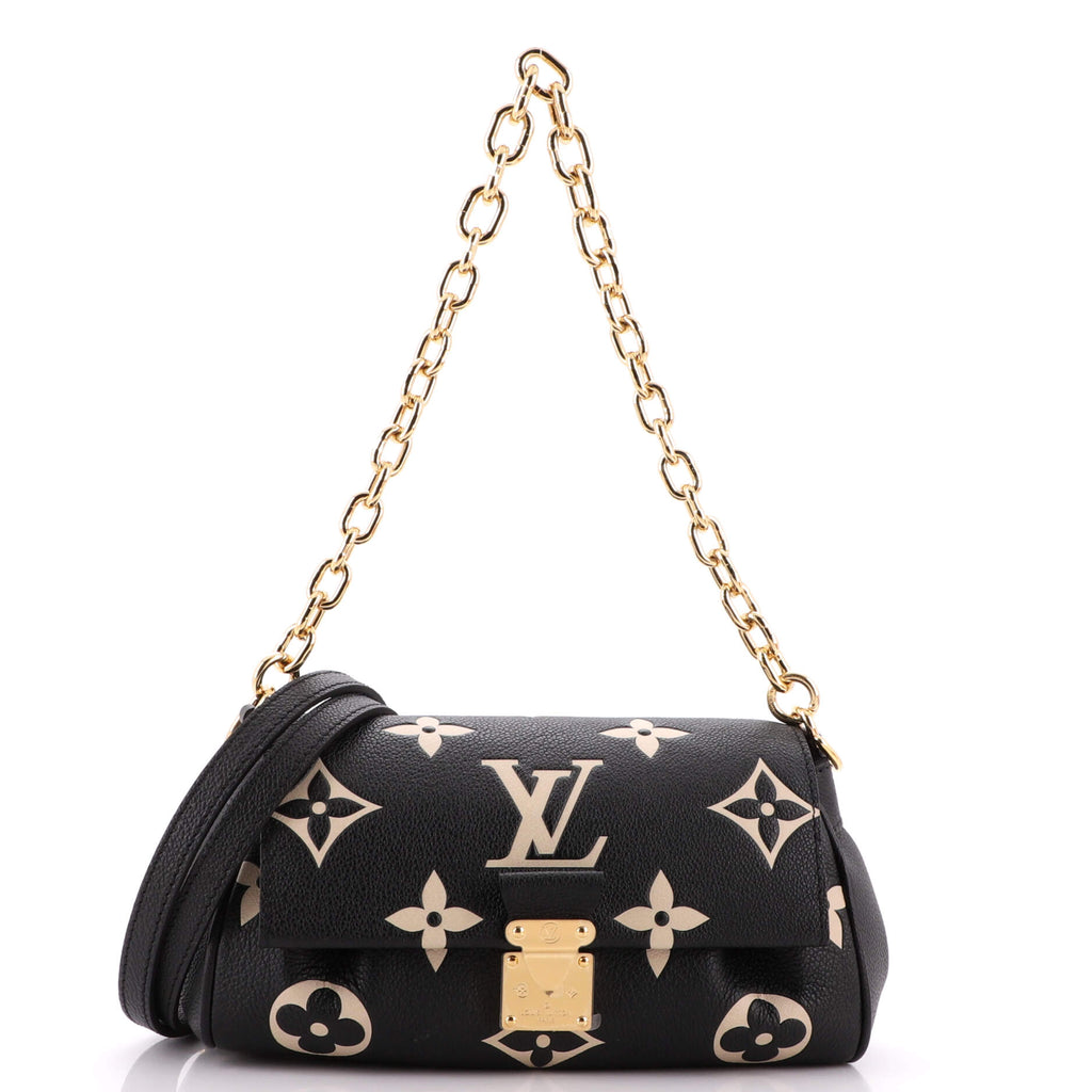 Louis Vuitton Favorite NM Handbag Bicolor Monogram Empreinte Giant Black