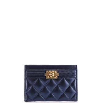 Chanel Boy Card Holder Quilted Lambskin