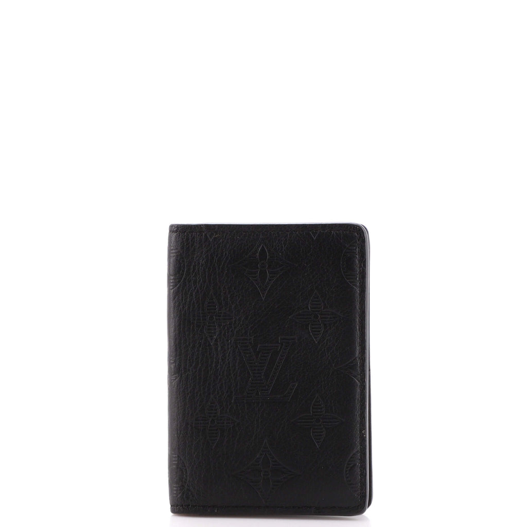 Louis Vuitton Pocket Organizer Monogram Shadow Leather Black 2031011