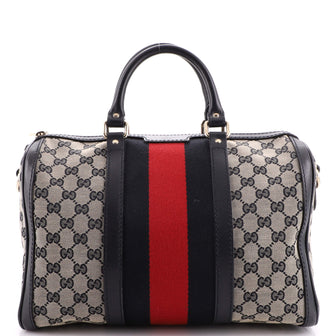 Gucci Vintage Web Boston Bag GG Canvas Medium