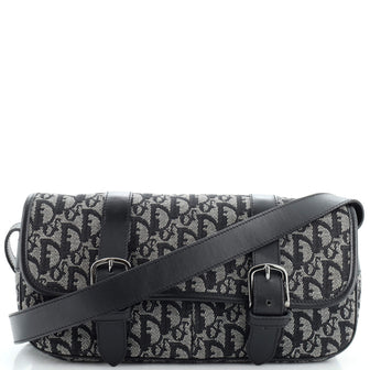 Christian Dior Vintage Trotter Flap Messenger Bag Diorissimo Canvas Medium
