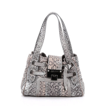 Jimmy Choo Riki Hobo Python Mini Silver 2031902