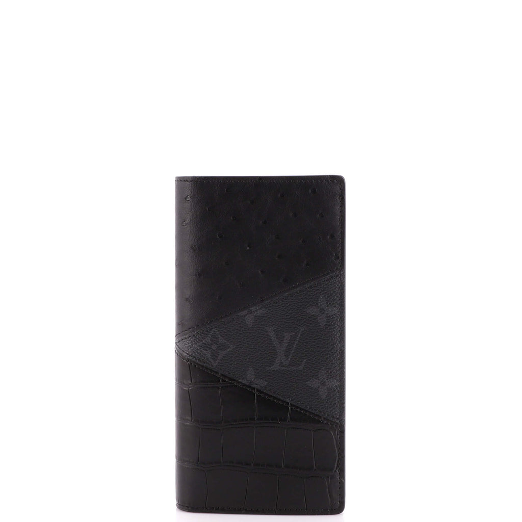 Shop Louis Vuitton BRAZZA Monogram Ostrich Leather Crocodile Leather  Folding Wallet (N81872) by IMPORTfabulous