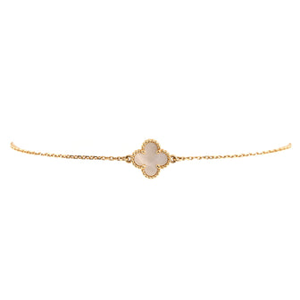 Van Cleef & Arpels Sweet Alhambra Bracelet 18K Yellow Gold and Mother of Pearl