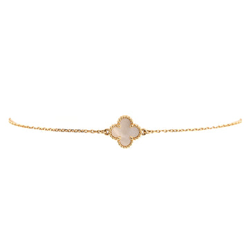 Van Cleef & Arpels Sweet Alhambra Bracelet 18K Yellow Gold and Mother of Pearl