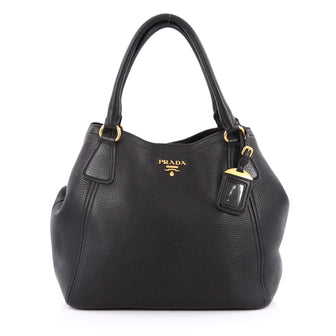 Prada Convertible Satchel Vitello Daino Medium Black 2032001