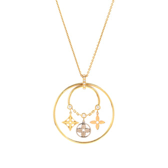 Louis Vuitton Blossom Circle Pendant Necklace 18K Tri Color Gold with Diamond