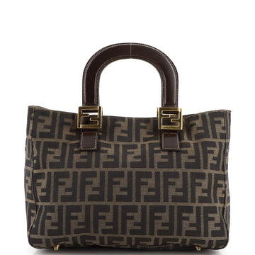 Fendi Vintage FF Handle Tote Zucca Canvas Small