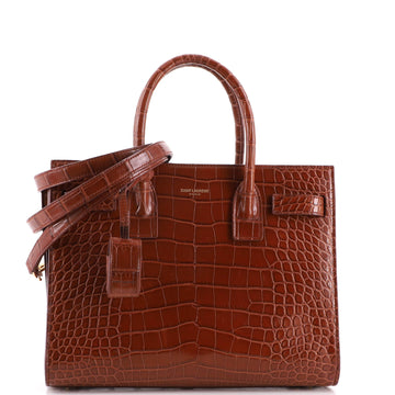 Saint Laurent Sac de Jour NM Bag Crocodile Embossed Leather Baby